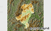 Physical Map of Longyan Shi, darken