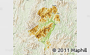 Physical Map of Longyan Shi, lighten