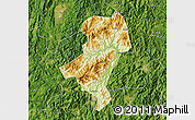 Physical Map of Longyan Shi, satellite outside