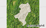 Shaded Relief Map of Longyan Shi, satellite outside