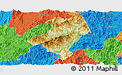 Physical Panoramic Map of Longyan Shi, political outside