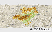 Physical Panoramic Map of Longyan Shi, shaded relief outside