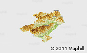 Physical Panoramic Map of Longyan Shi, single color outside