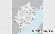 Gray Map of Fujian, single color outside