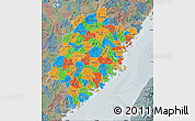 Political Map of Fujian, semi-desaturated