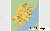 Savanna Style Map of Fujian, single color outside