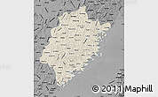 Shaded Relief Map of Fujian, darken, desaturated