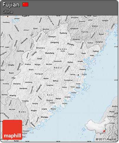 Silver Style Map of Fujian