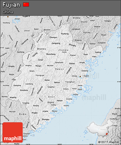 Silver Style Map of Fujian