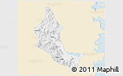 Classic Style 3D Map of Minhou, single color outside