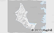 Gray 3D Map of Minhou, single color outside