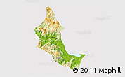 Physical 3D Map of Minhou, cropped outside