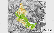 Physical 3D Map of Minhou, desaturated