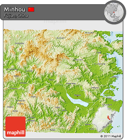 Physical 3D Map of Minhou