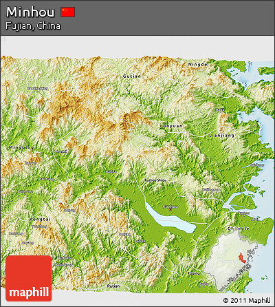 Physical 3D Map of Minhou