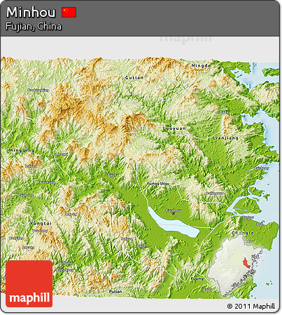 Physical 3D Map of Minhou