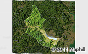 Satellite 3D Map of Minhou, darken
