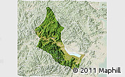 Satellite 3D Map of Minhou, lighten