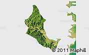 Satellite 3D Map of Minhou, single color outside