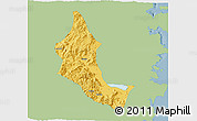 Savanna Style 3D Map of Minhou, single color outside