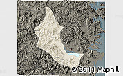 Shaded Relief 3D Map of Minhou, darken