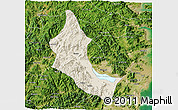 Shaded Relief 3D Map of Minhou, satellite outside