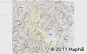 Shaded Relief 3D Map of Minhou, semi-desaturated