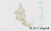Shaded Relief 3D Map of Minhou, single color outside