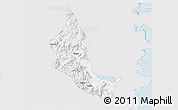 Silver Style 3D Map of Minhou, single color outside
