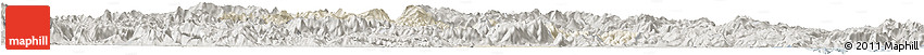 Shaded Relief Horizon Map of Minhou, semi-desaturated