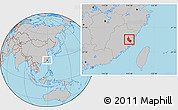 Gray Location Map of Minhou