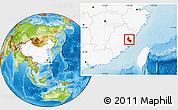 Physical Location Map of Minhou, highlighted country