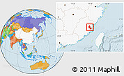 Political Location Map of Minhou, highlighted country