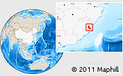 Shaded Relief Location Map of Minhou, highlighted country