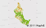 Physical Map of Minhou, cropped outside