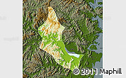 Physical Map of Minhou, darken