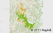 Physical Map of Minhou, lighten