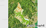 Physical Map of Minhou, satellite outside