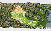 Physical Panoramic Map of Minhou, darken