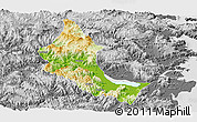 Physical Panoramic Map of Minhou, desaturated