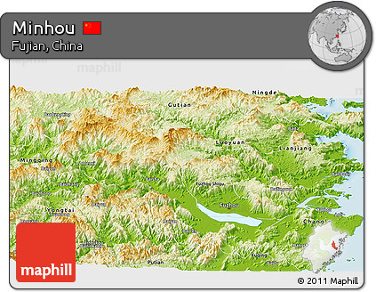 Physical Panoramic Map of Minhou