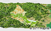 Physical Panoramic Map of Minhou, satellite outside