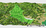 Political Panoramic Map of Minhou, satellite outside