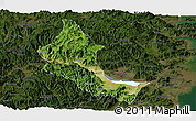 Satellite Panoramic Map of Minhou, darken