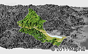 Satellite Panoramic Map of Minhou, desaturated