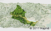 Satellite Panoramic Map of Minhou, lighten