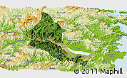 Satellite Panoramic Map of Minhou, physical outside