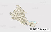 Shaded Relief Panoramic Map of Minhou, cropped outside