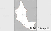 Gray Simple Map of Minhou, cropped outside