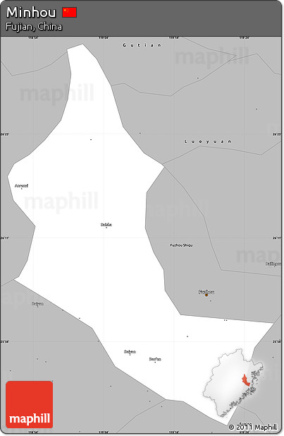 Gray Simple Map of Minhou